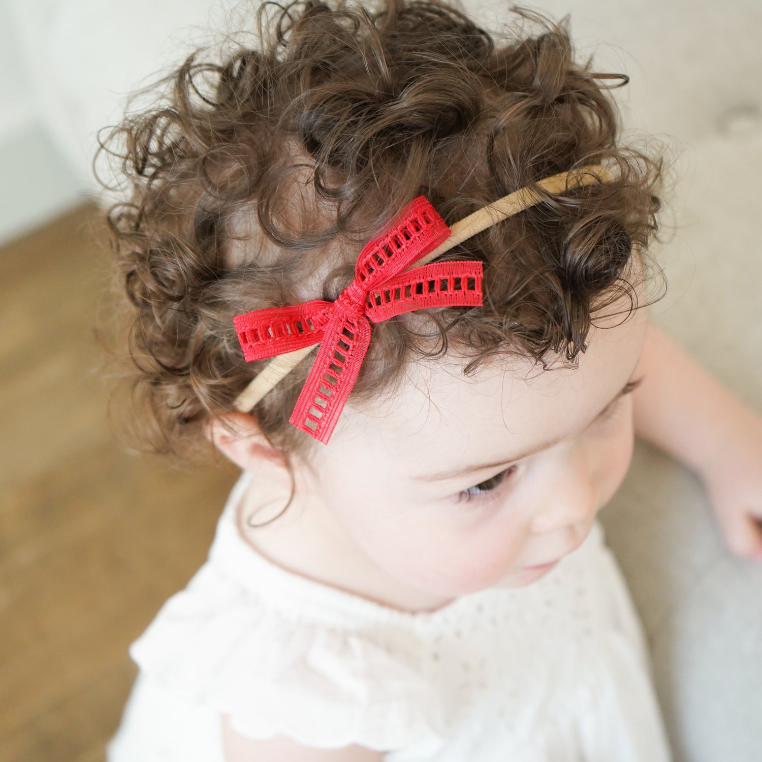 lace bow on baby toddler girl gift shower accessories headband clip